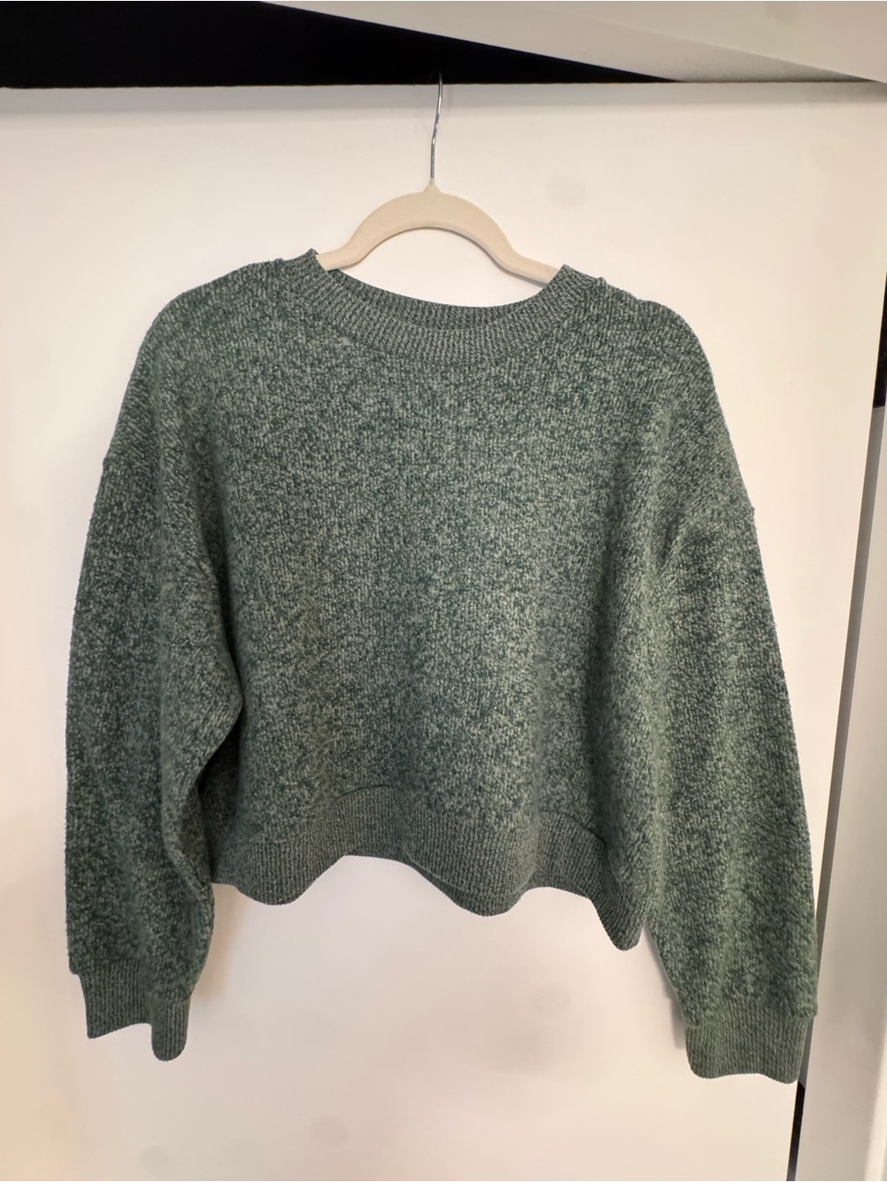 Zara Heathered Sage Crewneck Sweater